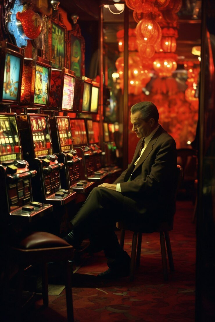Tim chika 4d di kantor pusat dengan studio live casino di latar belakang
